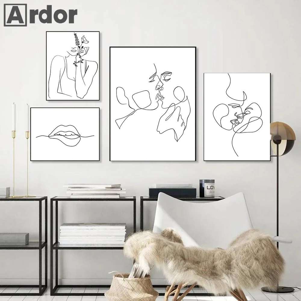Black White Couple Kiss Sexy Lips Line Draw Wall Art Canvas Painting Nordic Posters And Prints Modern Pictures Living Room Decor
Black White Couple Kiss Sexy Lips Line Draw Wall Art Canvas Painting Nordic Posters And Prints Modern Pictures Living Room Decor