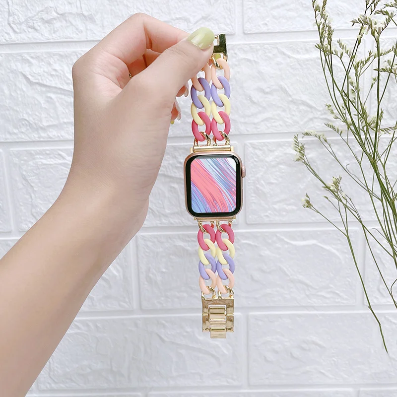 Resin Strap For Apple Watch Series 6 5 7 8 49mm 41mm 45mm 38 40mm Girls Stainless Steel Bracelet For iWatch Se 42 44 Women Band
Resin Strap For Apple Watch Series 6 5 7 8 49mm 41mm 45mm 38 40mm Girls Stainless Steel Bracelet For iWatch Se 42 44 Women Band