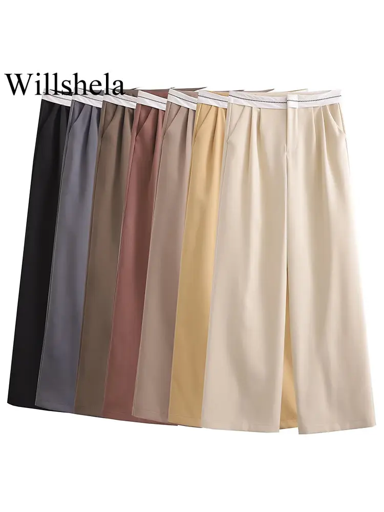 Willshela Women Fashion Solid Patchwork Front Zipper Trousers Vintage High Waist Full Length Female Chic Lady Straight Pants
Willshela Women Fashion Solid Patchwork Front Zipper Trousers Vintage High Waist Full Length Female Chic Lady Straight Pants