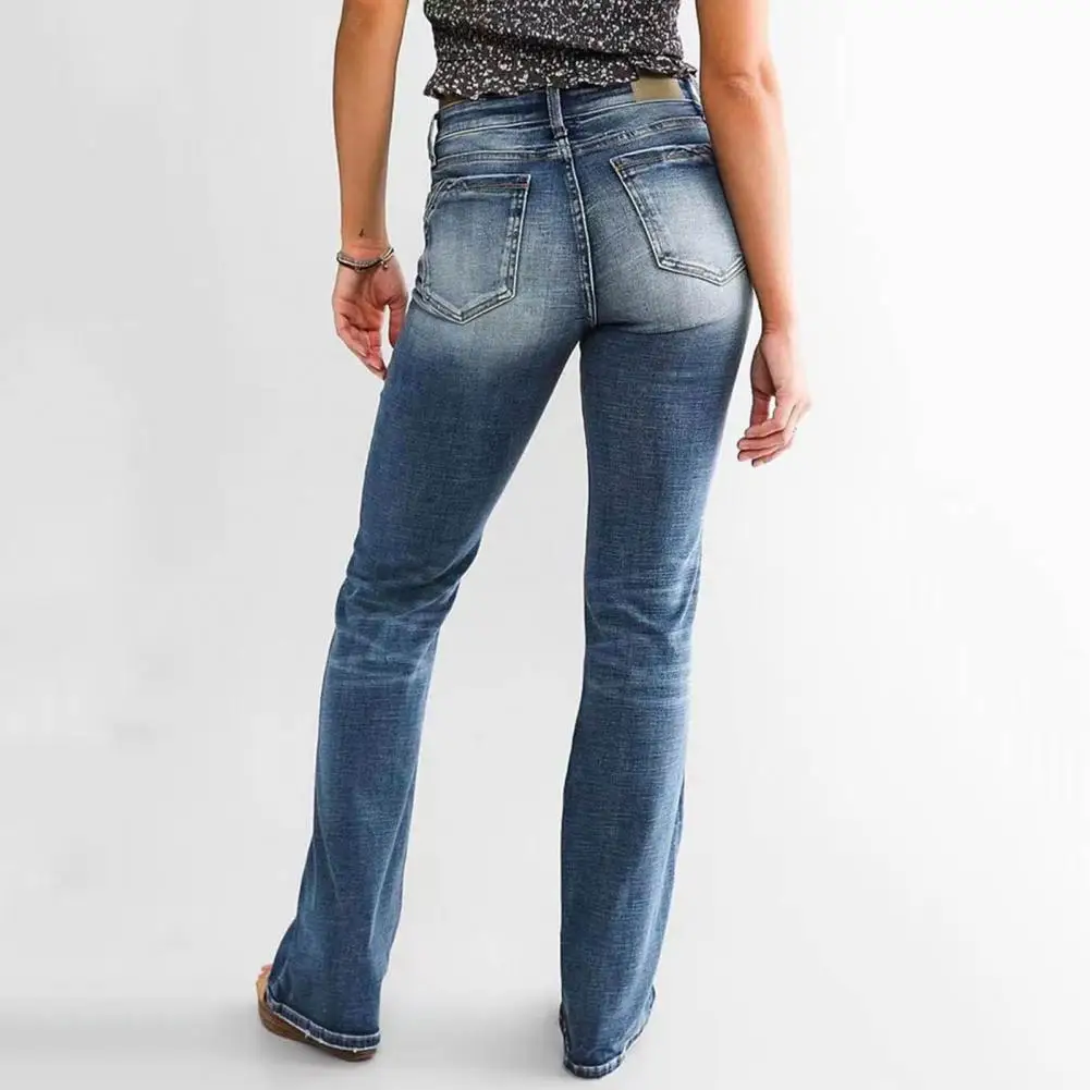 Chic Gradient Color Mid-Waist Women Flare Denim Pants Women Jeans Shrink Resistant Straight
Chic Gradient Color Mid-Waist Women Flare Denim Pants Women Jeans Shrink Resistant Straight