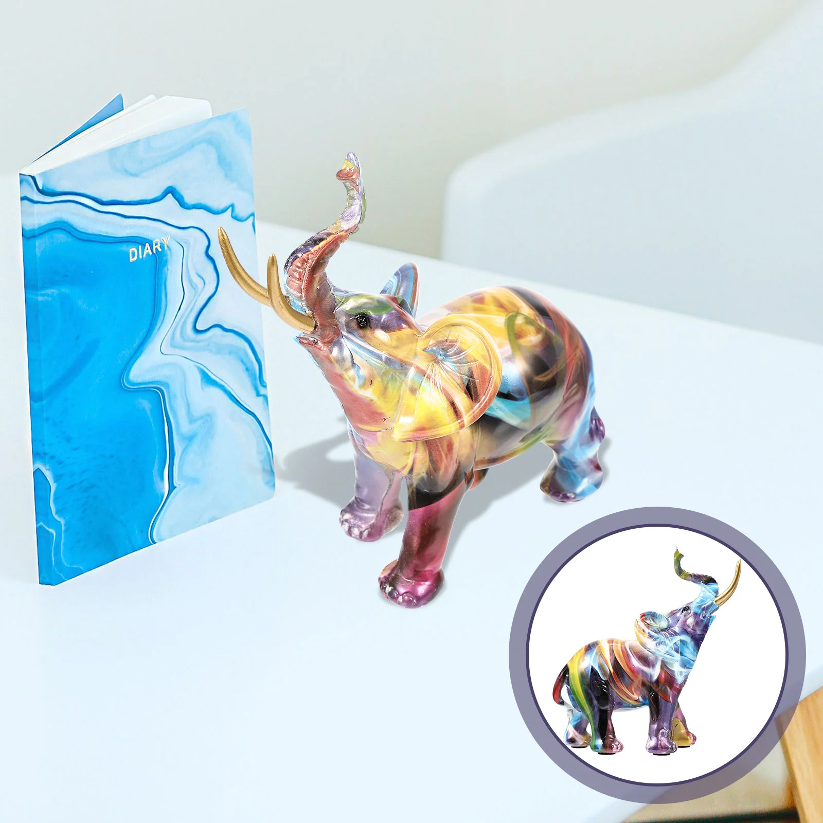 Elephant Statue Resin Decor Figurine Figurines Sculpture Animal Ornament Wealth Home Statues Desktop Car Graffiti Thai Shui Feng
Elephant Statue Resin Decor Figurine Figurines Sculpture Animal Ornament Wealth Home Statues Desktop Car Graffiti Thai Shui Feng