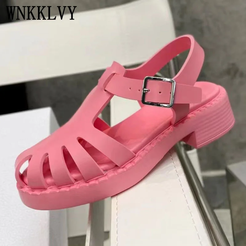 2022 Flat Thick Sole Beach Sandals Women Plastic Round Toe Cut Outs Platform Sandalias Female Summer Seaside Vacation Shoes
2022 Flat Thick Sole Beach Sandals Women Plastic Round Toe Cut Outs Platform Sandalias Female Summer Seaside Vacation Shoes