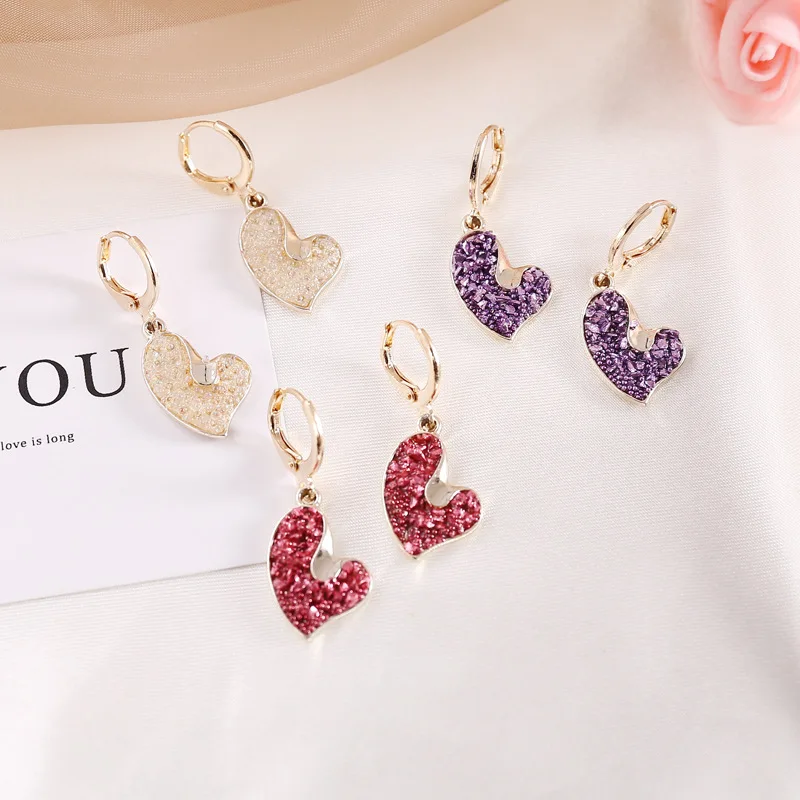 European and American jewelry love frosted multicolored earrings for women personality versatile fashion temperament ear stud
European and American jewelry love frosted multicolored earrings for women personality versatile fashion temperament ear stud