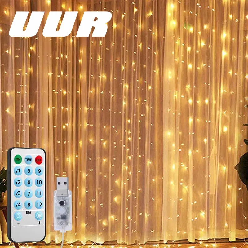 LED Light String Garland Curtain Lamp USB Remote Control New Year Christmas Decorations For Home Room Decor With Hook
LED Light String Garland Curtain Lamp USB Remote Control New Year Christmas Decorations For Home Room Decor With Hook