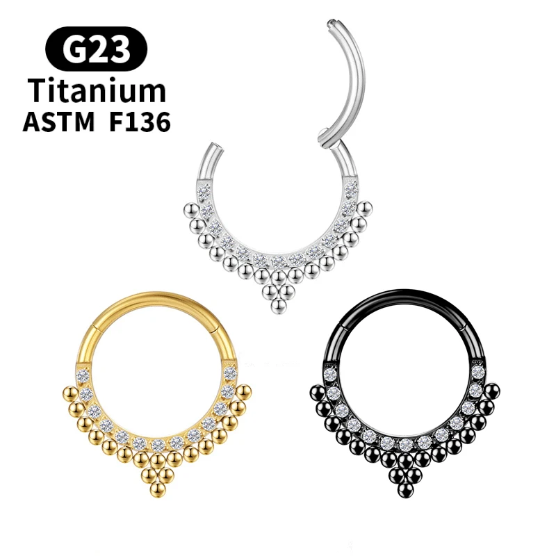 G23 Titanium Tragus Helix Septum Piercing Clicker Nose Ring Hoop Goth 16g Jewelry for Women Zircon Helix Body Cartilage Earrings
G23 Titanium Tragus Helix Septum Piercing Clicker Nose Ring Hoop Goth 16g Jewelry for Women Zircon Helix Body Cartilage Earrings