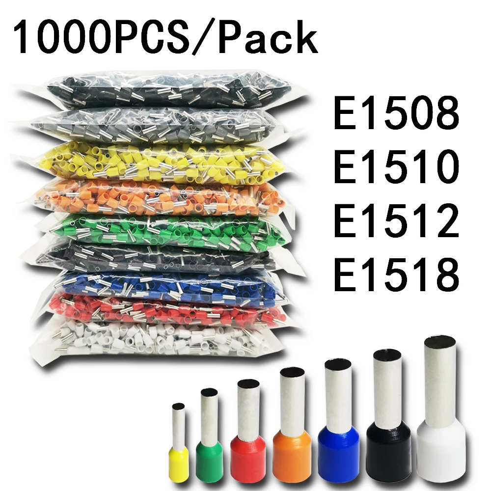 Изолированные наконечники, E1508, E1510, E1512, E1518, для обжима проводов, 1000 шт./упаковка
Изолированные наконечники, E1508, E1510, E1512, E1518, для обжима проводов, 1000 шт./упаковка
