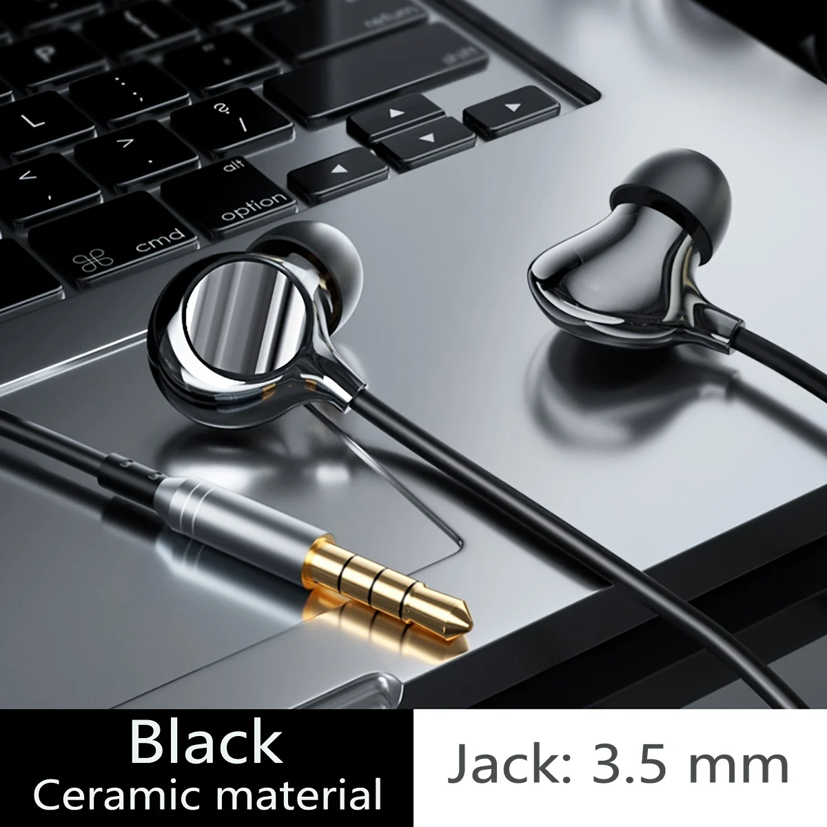 

Wired Earbuds, Earbud Headphones With Mic, Powerful Bass, Plastic Noise Cancelling Lightweight, Hi-Res Audio, Comfort