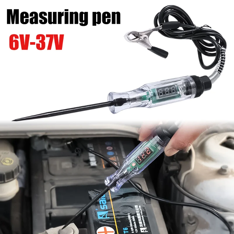 6V-37V Car Circuit Tester with Digital Display Positive Negative Tester Electric Probe Test Pen Auto Diagnostic Tools 
6V-37V Car Circuit Tester with Digital Display Positive Negative Tester Electric Probe Test Pen Auto Diagnostic Tools