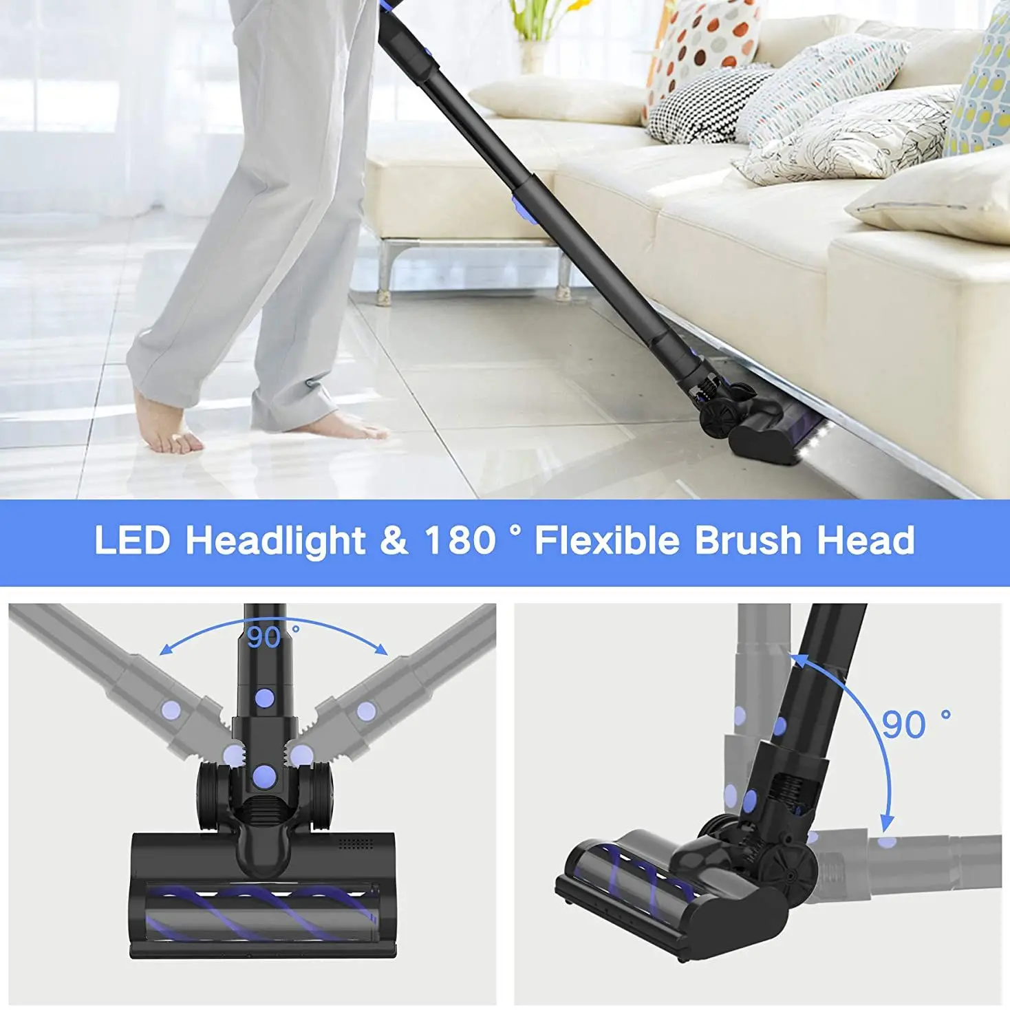 Wowgo Cordless Vacuum Cleaner, 160W Powerful Suction Stick Vacuum with 40min Max Long Runtime Detachable Battery
Wowgo Cordless Vacuum Cleaner, 160W Powerful Suction Stick Vacuum with 40min Max Long Runtime Detachable Battery