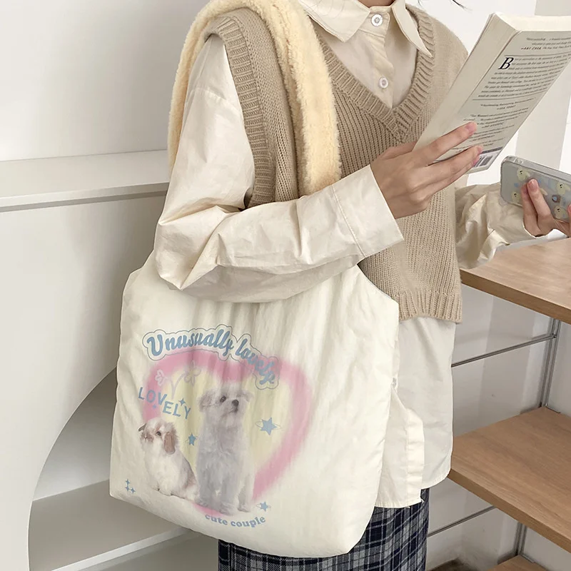 Plush Hand Strap Shoulder Bag Cute Soft Cute Puppy Print Hand Bags Polyer Large Capacity Women's Casual Tote
Plush Hand Strap Shoulder Bag Cute Soft Cute Puppy Print Hand Bags Polyer Large Capacity Women's Casual Tote