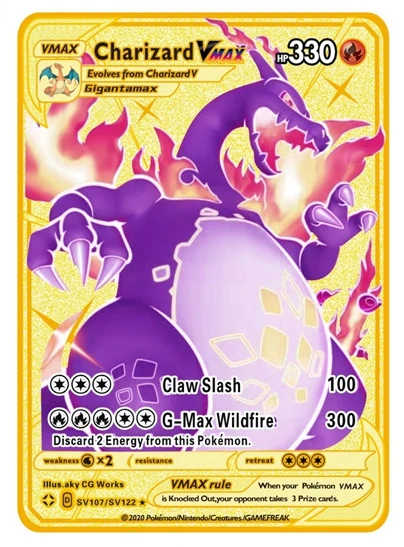 Pokemon Cards Golden Metal Cards Pikachu Mewtwo Charizard Vmax Gx Ex Metal Gold Pack Game Collection Cards Gifts for Children
Pokemon Cards Golden Metal Cards Pikachu Mewtwo Charizard Vmax Gx Ex Metal Gold Pack Game Collection Cards Gifts for Children