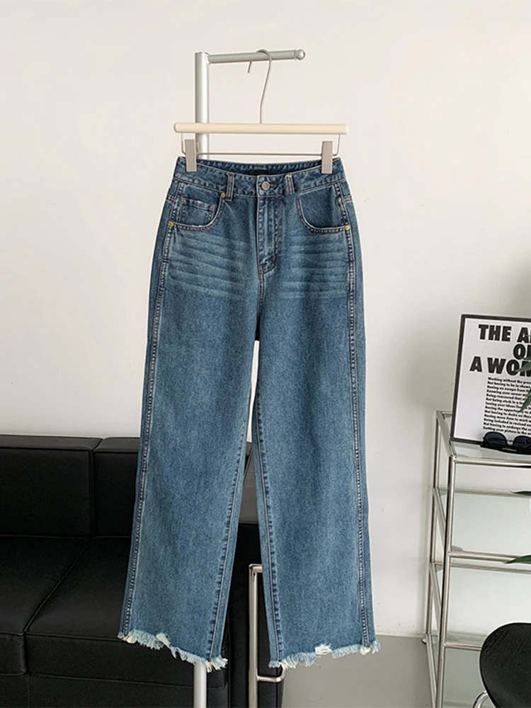 Retro Wash Blue Color Women High Waist Jean Trousers 2022 Autumn Winter Loose Wide Leg Denim Pants Lady Tassel Design Vintage
Retro Wash Blue Color Women High Waist Jean Trousers 2022 Autumn Winter Loose Wide Leg Denim Pants Lady Tassel Design Vintage