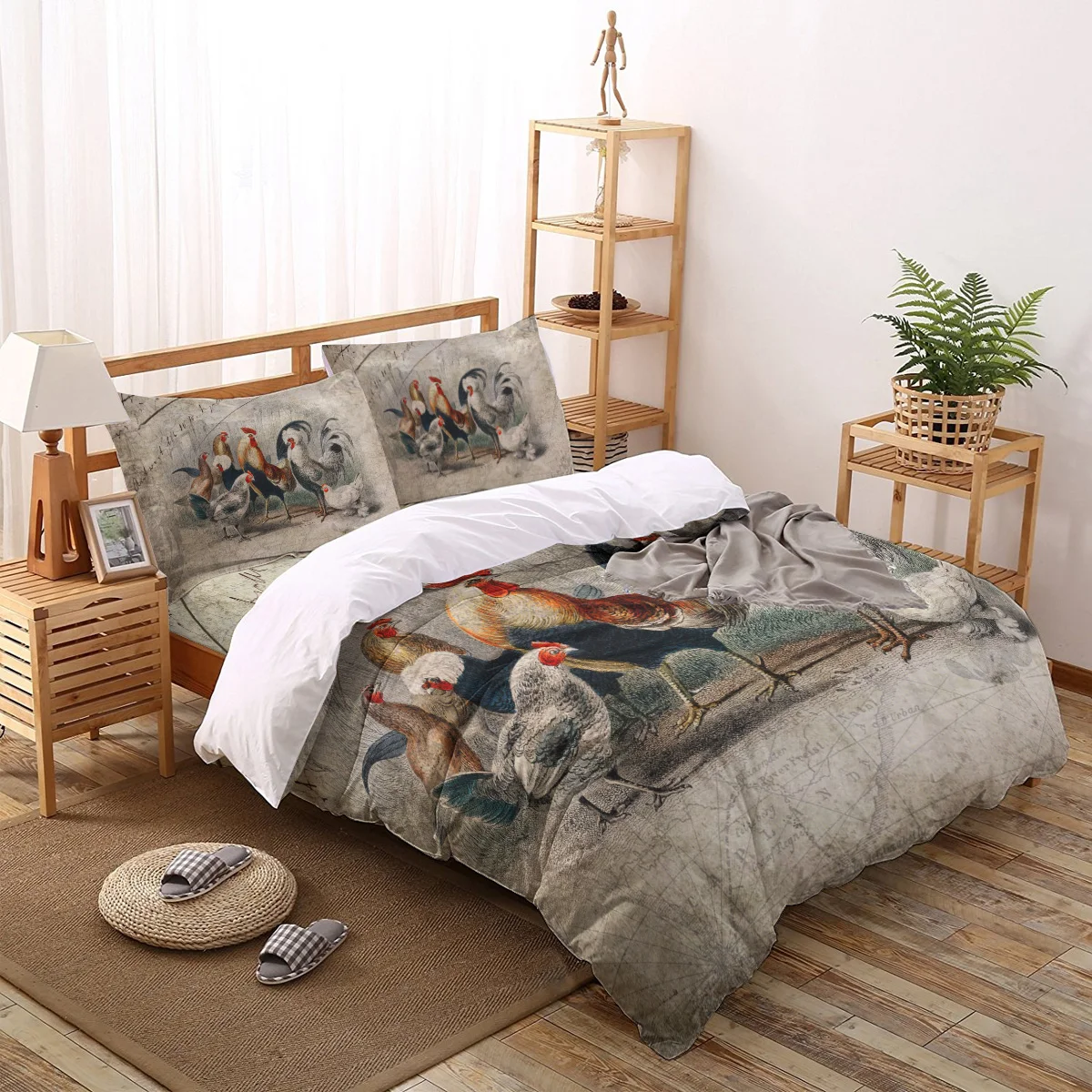 Farm Rooster Illustration Bedding Set Winter Bed Linen Bed Sheet Pillowcase King Queen Size Duvet Cover for Bedroom
Farm Rooster Illustration Bedding Set Winter Bed Linen Bed Sheet Pillowcase King Queen Size Duvet Cover for Bedroom