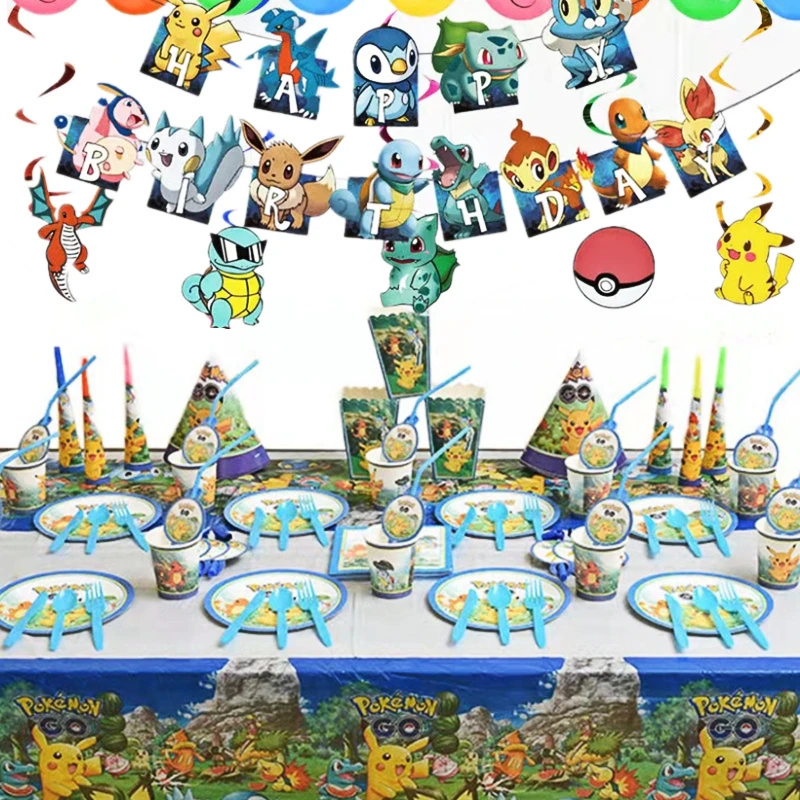 Pokemon Pikachu Party Decoration Supplies Anime Cartoon Balloon Paper Cup Tablecloth Cute Straws Kids Birthday Gift Invitation
Pokemon Pikachu Party Decoration Supplies Anime Cartoon Balloon Paper Cup Tablecloth Cute Straws Kids Birthday Gift Invitation