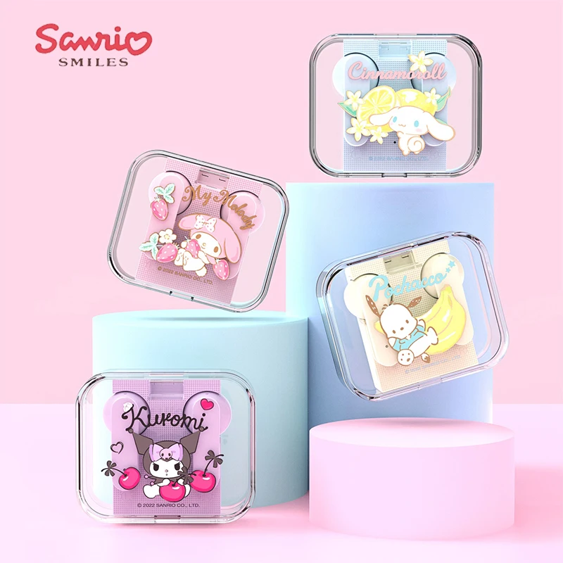 

Kawaii Sanrio Anime Pochacco Cinnamoroll My Melody Kuromi Cute Fruit Series Noise Reduction Wireless Bluetooth Headset Gift Toys