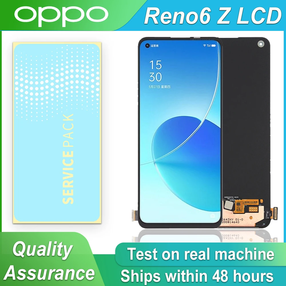 6.4" Original Display Replaceable parts For OPPO Reno6 Z LCD Screen Touch Digitizer Assembly For OPPO Reno 6 Z CPH2237 Display
6.4" Original Display Replaceable parts For OPPO Reno6 Z LCD Screen Touch Digitizer Assembly For OPPO Reno 6 Z CPH2237 Display