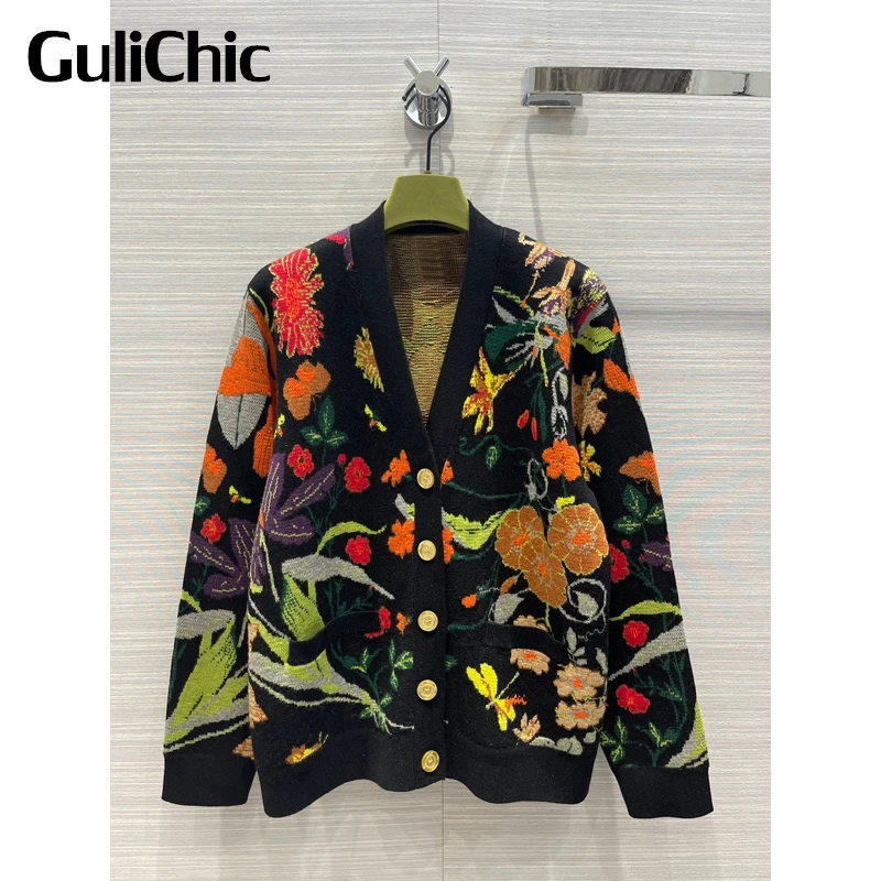 7.12 GuliChic Women Fashion V-Neck Single Breasted Floral Pattern Wool Knitted Cardigan
7.12 GuliChic Women Fashion V-Neck Single Breasted Floral Pattern Wool Knitted Cardigan