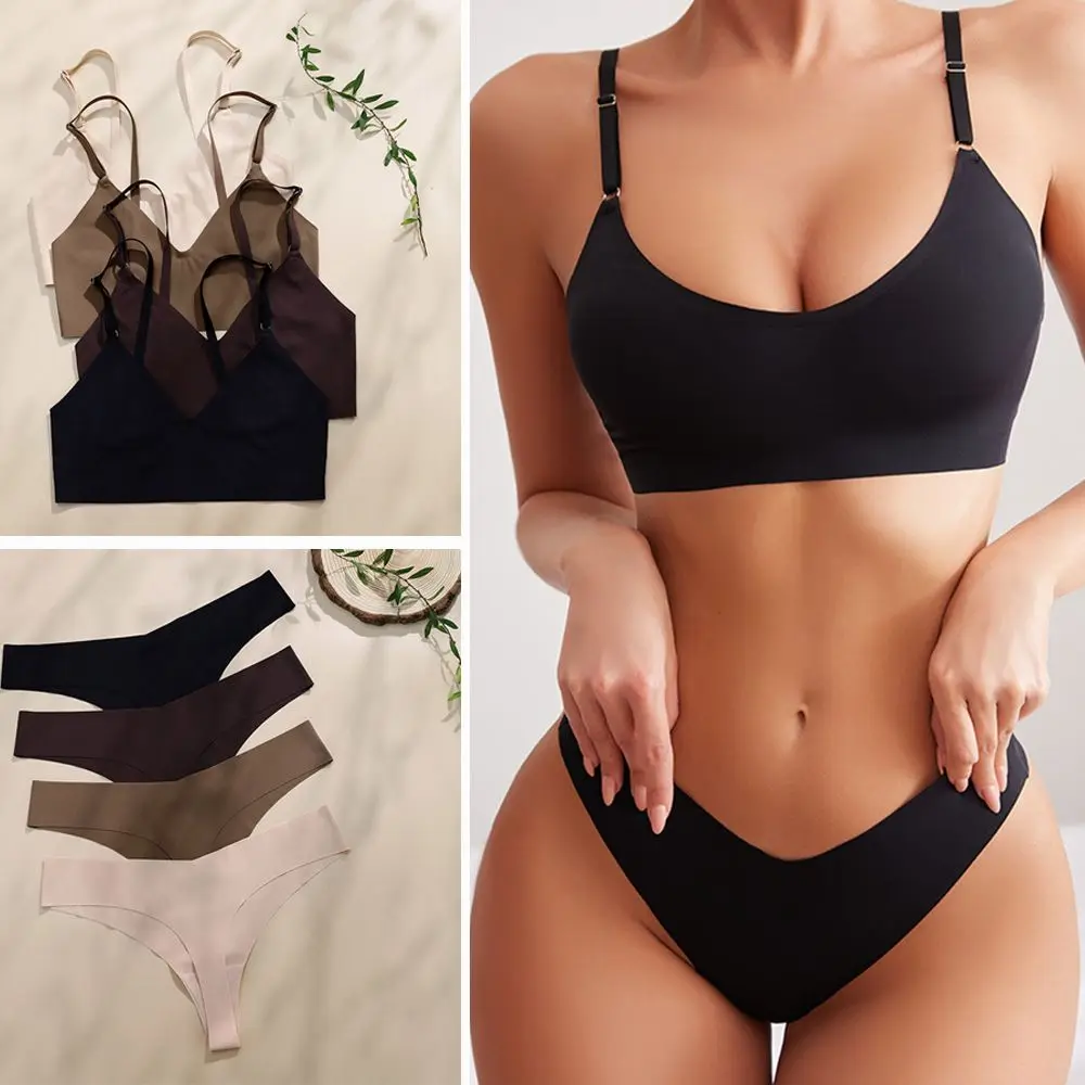 Sexy Ice Silk Gathering V-Neck Vest Seamless Thong G-String Women Underwear Briefs Bra Set Lingerie
Sexy Ice Silk Gathering V-Neck Vest Seamless Thong G-String Women Underwear Briefs Bra Set Lingerie