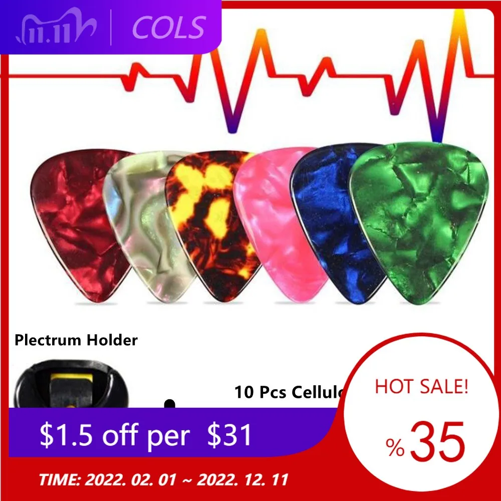 Plectrum Holder+10 Celluloid Colourful Guitar Picks (0.46/0.71/0.96/1.2/1.5mm)For Acoustic Electric Guitar Parts Accessories
Plectrum Holder+10 Celluloid Colourful Guitar Picks (0.46/0.71/0.96/1.2/1.5mm)For Acoustic Electric Guitar Parts Accessories