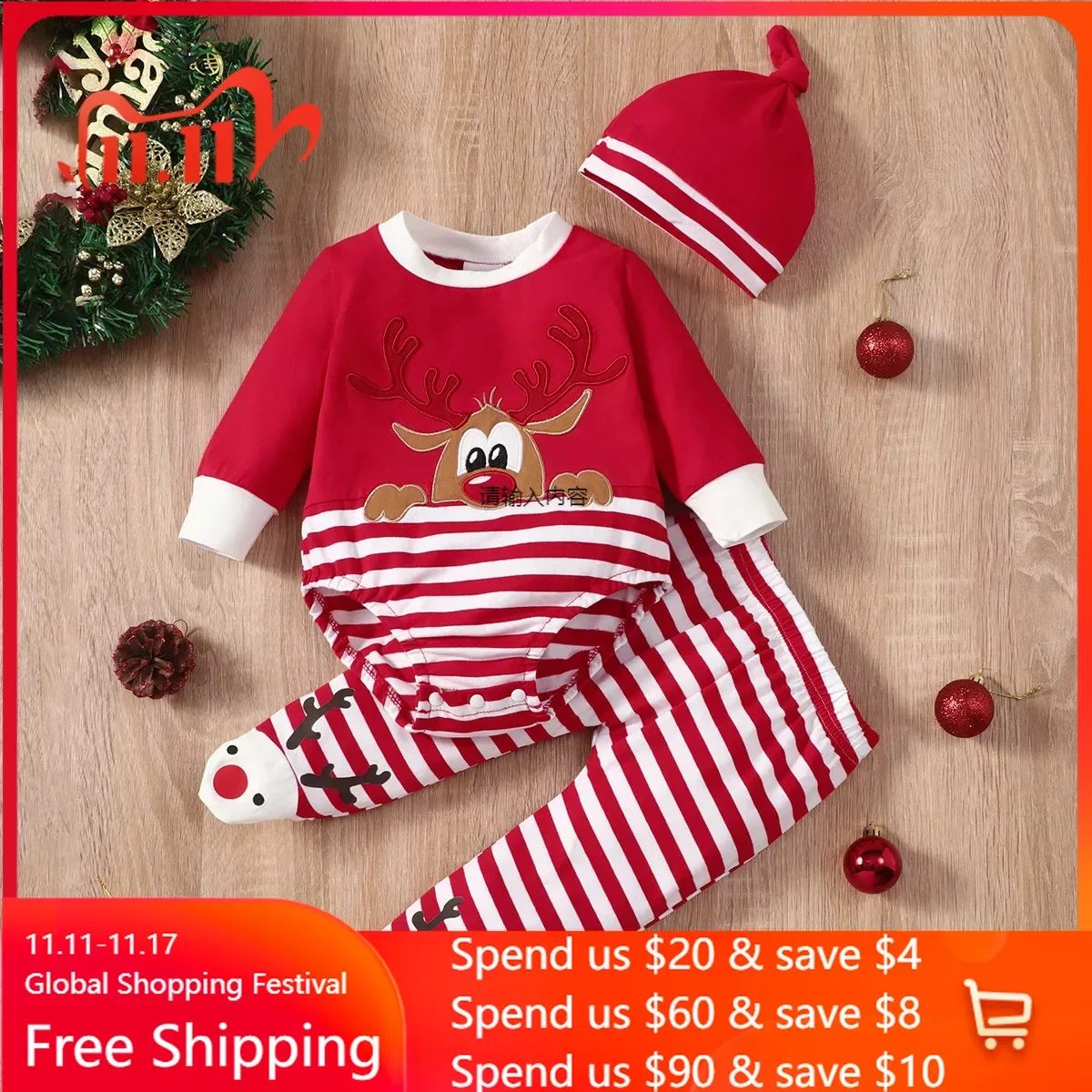 Chritmas Baby Clothes for Newborn Boys Girls Fmpdc Children's Clothing Baby Girl Rompers slips for newborns 3PCS
Chritmas Baby Clothes for Newborn Boys Girls Fmpdc Children's Clothing Baby Girl Rompers slips for newborns 3PCS