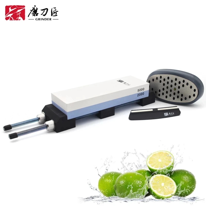 GRINDER Whetstone 2000/5000# Professional sharpening stone Angle guide Fixde Diamond Non Slip base Kitchen sharpening system
GRINDER Whetstone 2000/5000# Professional sharpening stone Angle guide Fixde Diamond Non Slip base Kitchen sharpening system