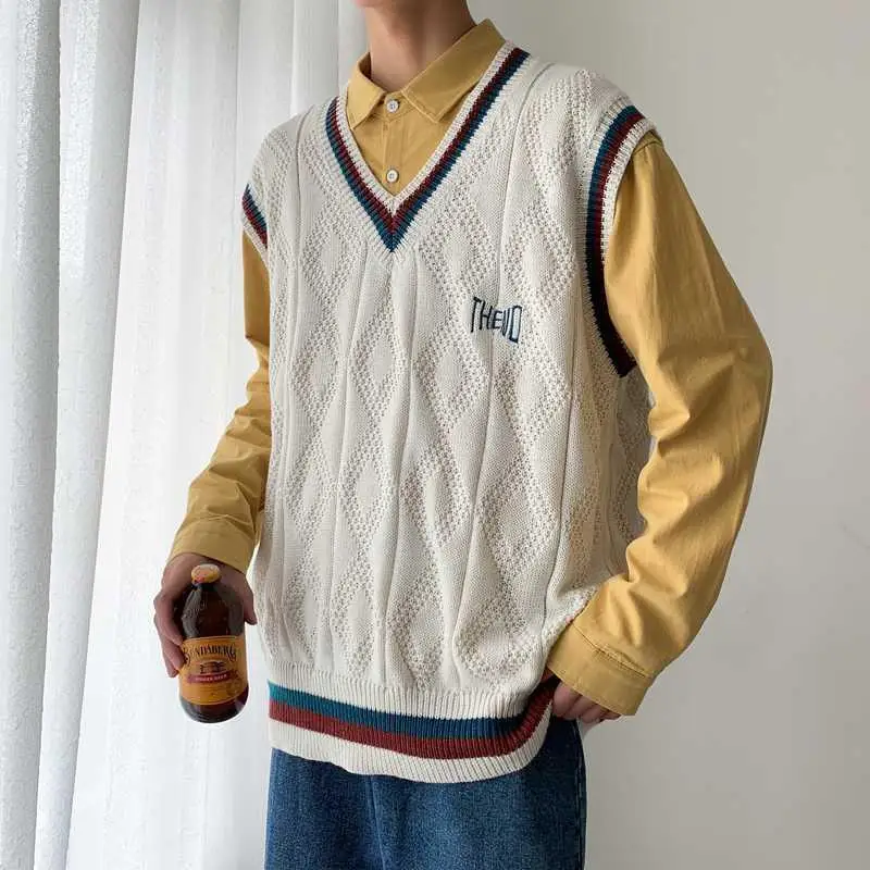 Men Oversized Sweaters Loose Sleeveless Jumper Women Vintage Fashion Casual Knitted Sweater Autumn Pullover Unisex Sweater Vest
Men Oversized Sweaters Loose Sleeveless Jumper Women Vintage Fashion Casual Knitted Sweater Autumn Pullover Unisex Sweater Vest