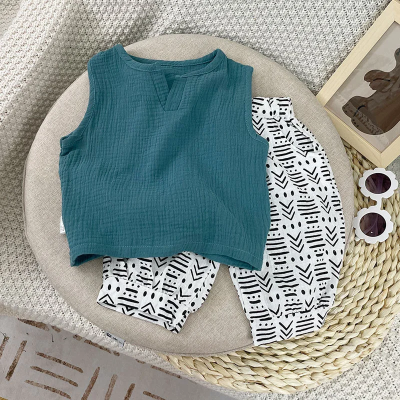 Коллекция 2023 года, летний хлопковый жилет, детский хлопковый жилет-Слаксы для малышей Комплект из двух предметов для детей возрастом от 1 го...
Коллекция 2023 года, летний хлопковый жилет, детский хлопковый жилет-Слаксы для малышей Комплект из двух предметов для детей возрастом от 1 го...