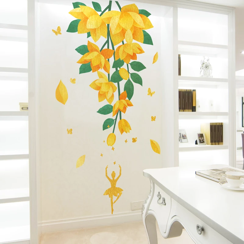 Yellow Flowers Plants Wall Stickers DIY Ballet Girl Wall Decals for Living Room Kids Bedroom Nursery Kitchen Home Decoration
Yellow Flowers Plants Wall Stickers DIY Ballet Girl Wall Decals for Living Room Kids Bedroom Nursery Kitchen Home Decoration