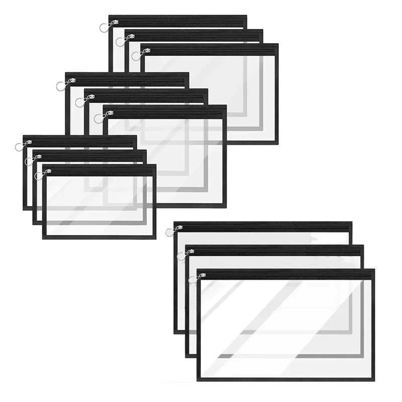 Multisize Clear Zipper Pouch 12 Packs, PVC Water-Resistant Zipper Bags, Clear Pencil Pouch, Zipper Pouches
Multisize Clear Zipper Pouch 12 Packs, PVC Water-Resistant Zipper Bags, Clear Pencil Pouch, Zipper Pouches