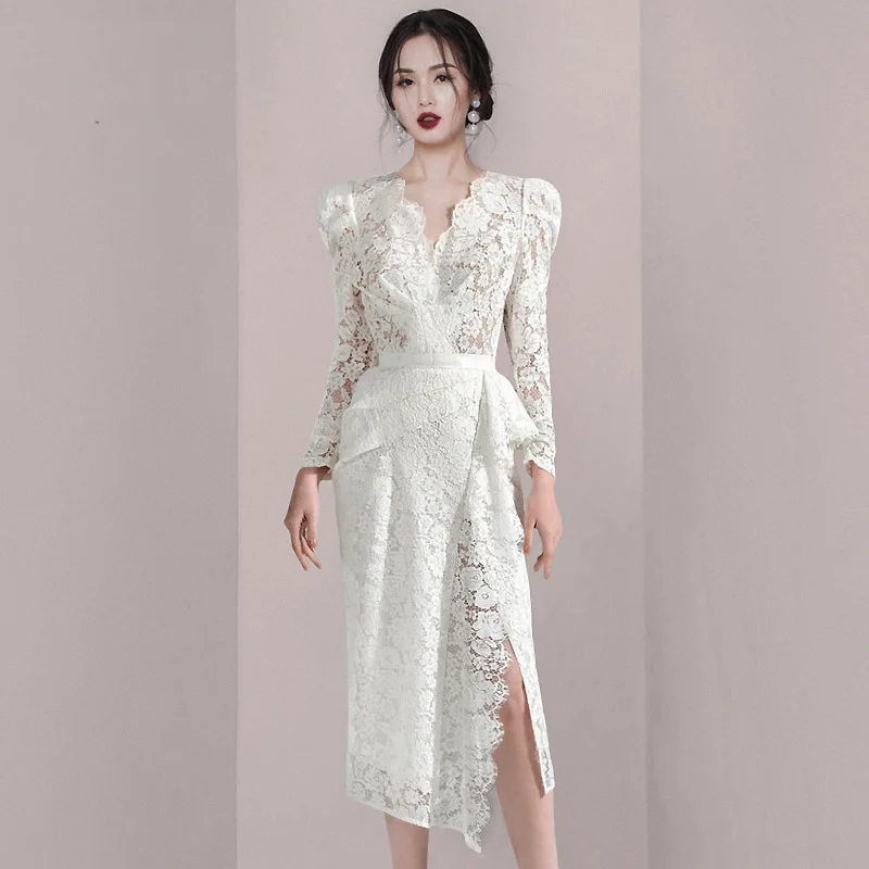 2022 Spring Vintage Party Asymmetrical Dresses Women Dress Office Sexy Long Sleeve Bandage Bodycon White Lace Dress Vestidos
2022 Spring Vintage Party Asymmetrical Dresses Women Dress Office Sexy Long Sleeve Bandage Bodycon White Lace Dress Vestidos