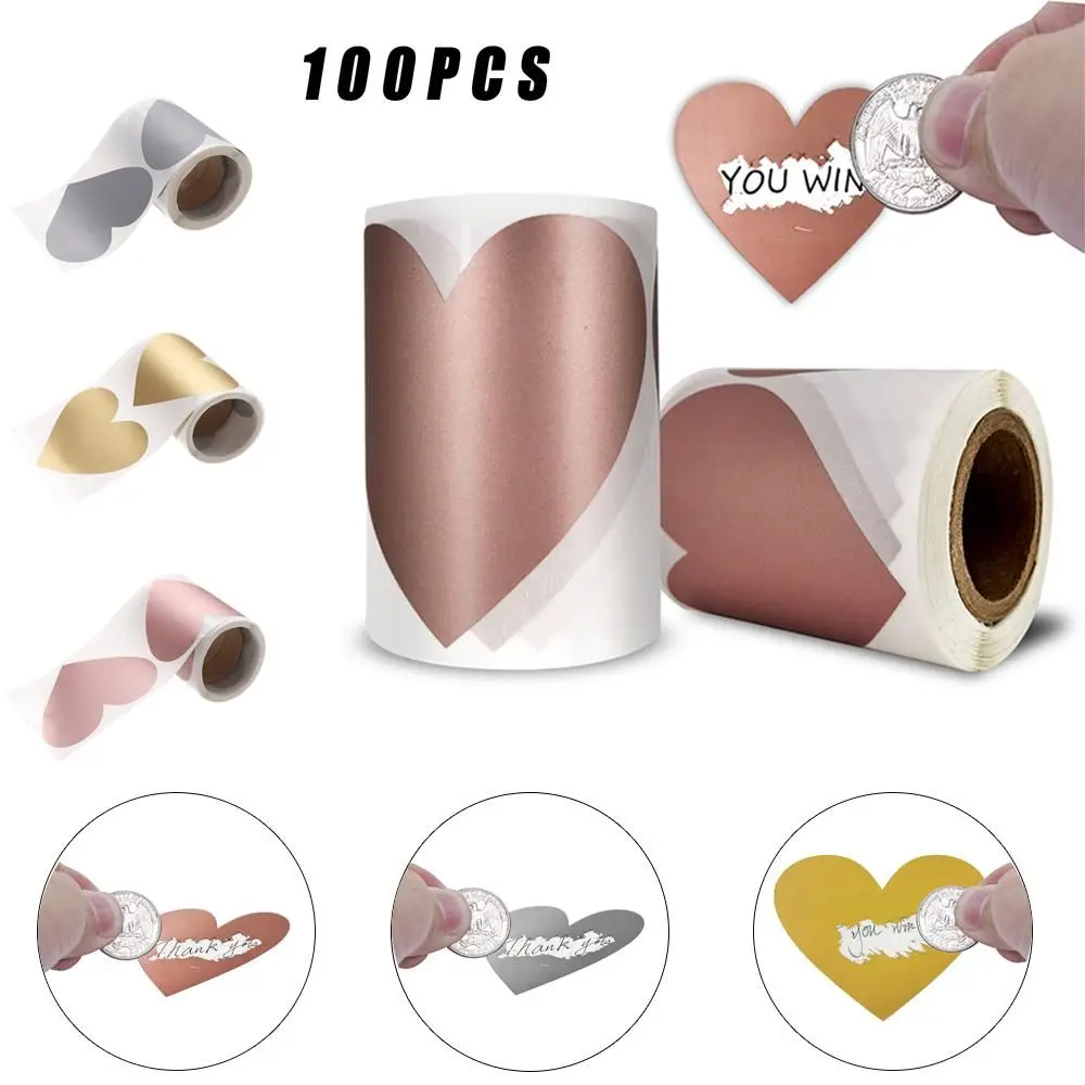 100Pcs/roll Love Heart Shape Scratch Off Stickers Labels Sticker Party Game Secret Code Cover Scratch Off Card Adhesive Paper
100Pcs/roll Love Heart Shape Scratch Off Stickers Labels Sticker Party Game Secret Code Cover Scratch Off Card Adhesive Paper