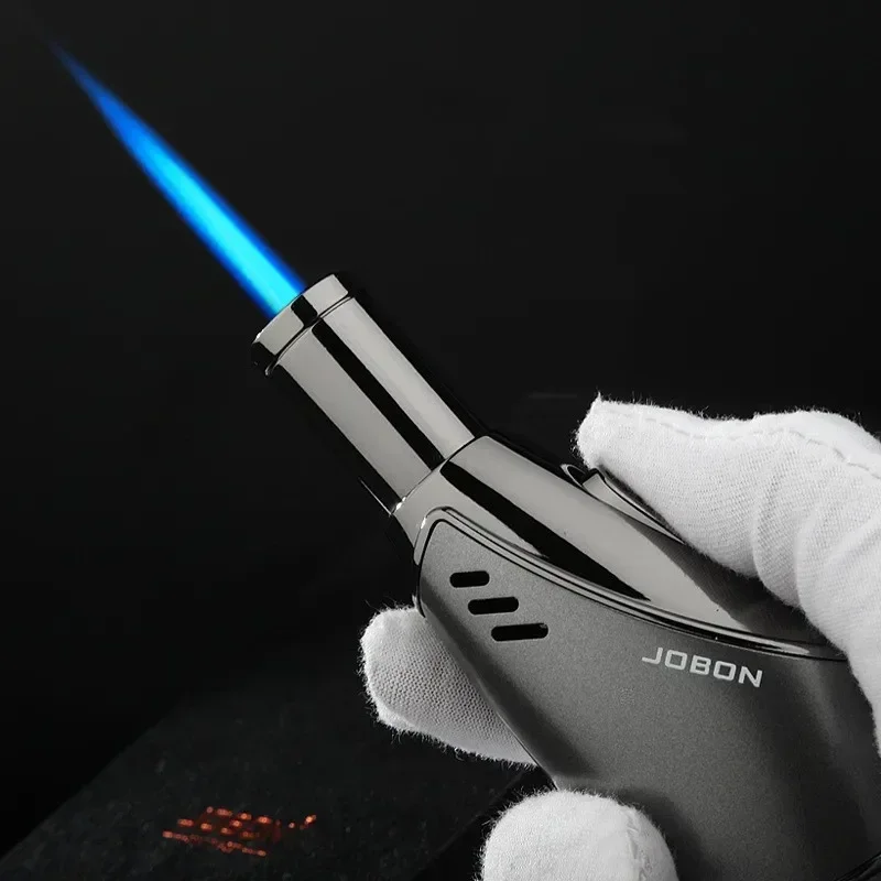 Металлическая Бутановая газовая зажигалка JOBON ветрозащитная с синим пламенем