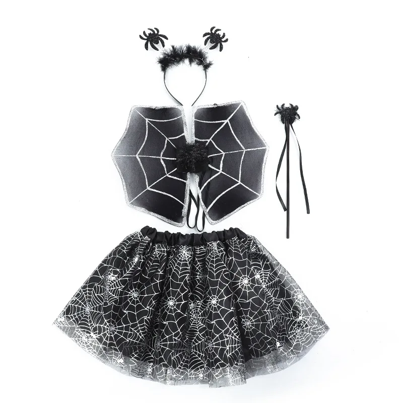 Children Girls Spider Costume Set Wings Skirt with Headband Black Tutu Magic Wand Dress Up Party Bar Cosplay Halloween
Children Girls Spider Costume Set Wings Skirt with Headband Black Tutu Magic Wand Dress Up Party Bar Cosplay Halloween