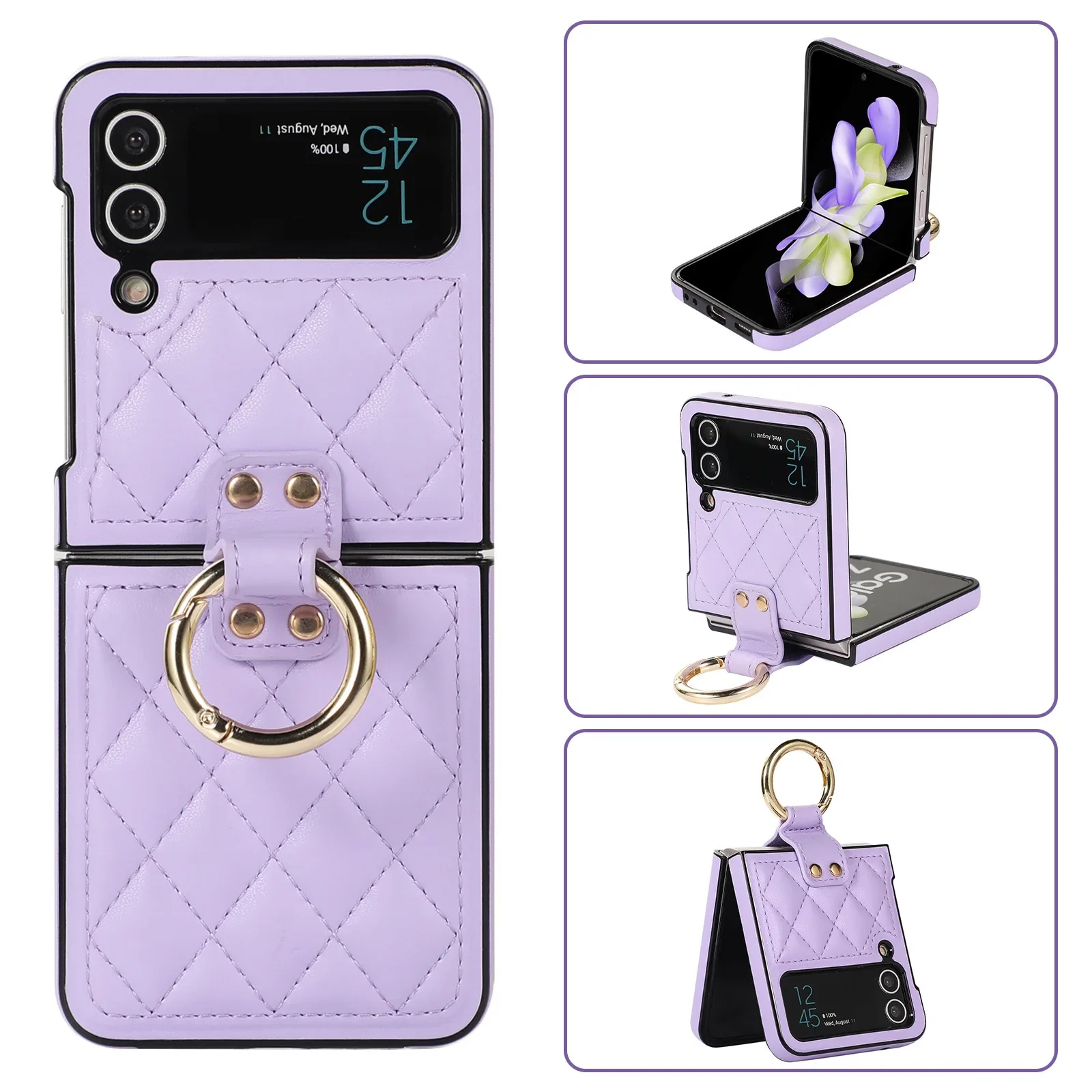 Luxury Z Flip 5 Folding Leather Phone Case Finger Ring for Samsung Galaxy Flip 4 3 Little Fragrance Rings Protective Plaid Cover
Luxury Z Flip 5 Folding Leather Phone Case Finger Ring for Samsung Galaxy Flip 4 3 Little Fragrance Rings Protective Plaid Cover