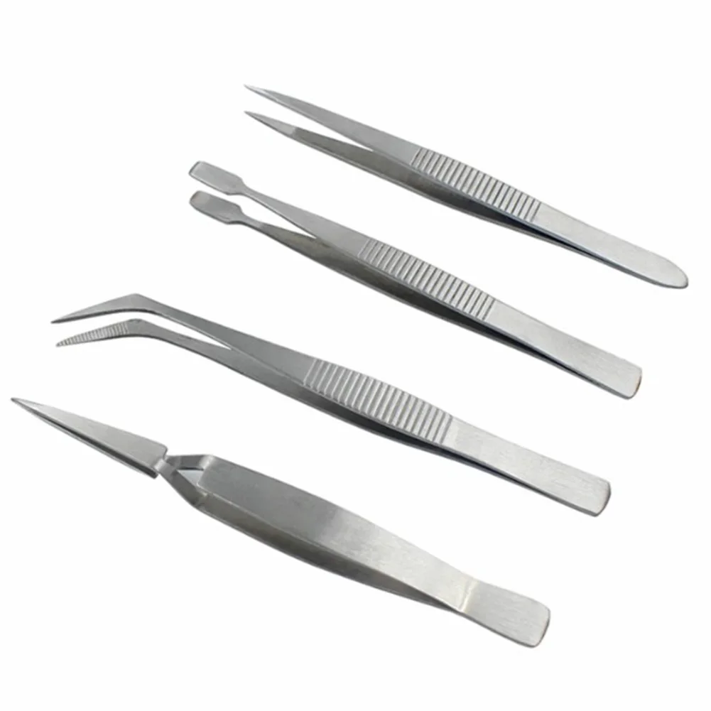 4pcs Stainless Steel Tweezers Thickened Precision Industrial Tweezers Dressing Straight Bent Clip Repair Hand Tool
4pcs Stainless Steel Tweezers Thickened Precision Industrial Tweezers Dressing Straight Bent Clip Repair Hand Tool