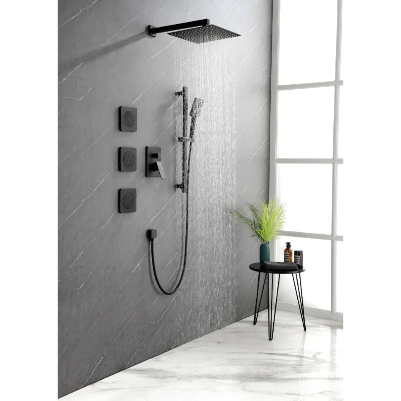 Wer System with Shower Head\ Hand Shower\ Slide Bar\ Bodysprays\ Shower Arm\ Hose\ Valve Trim\ and Lever Handles
Wer System with Shower Head\ Hand Shower\ Slide Bar\ Bodysprays\ Shower Arm\ Hose\ Valve Trim\ and Lever Handles