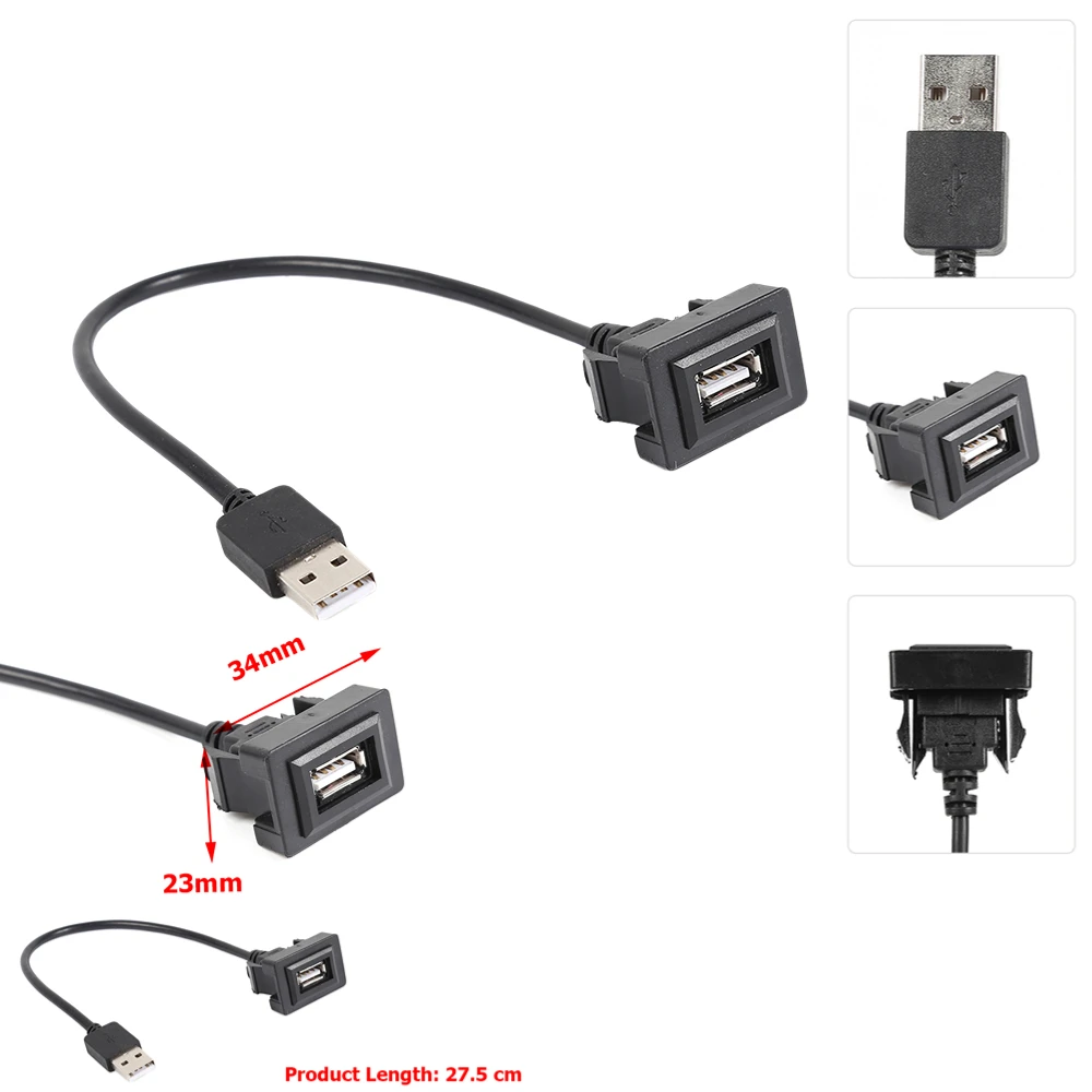 Car Dashboard Flush Mount USB 2.0 Male to Female Extension Wire for Toyota Camry Direct Replacement Easy Installation
Car Dashboard Flush Mount USB 2.0 Male to Female Extension Wire for Toyota Camry Direct Replacement Easy Installation
