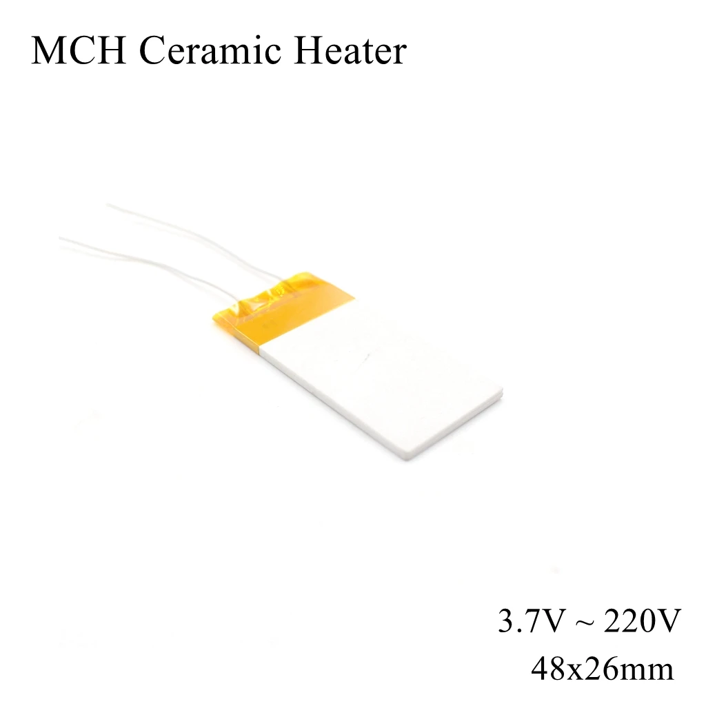 

48x26mm 12V 110V 220V MCH High Temperature Ceramic Heater Square Alumina Electric Heating Board Plate Band HTCC Metal Hair Dry