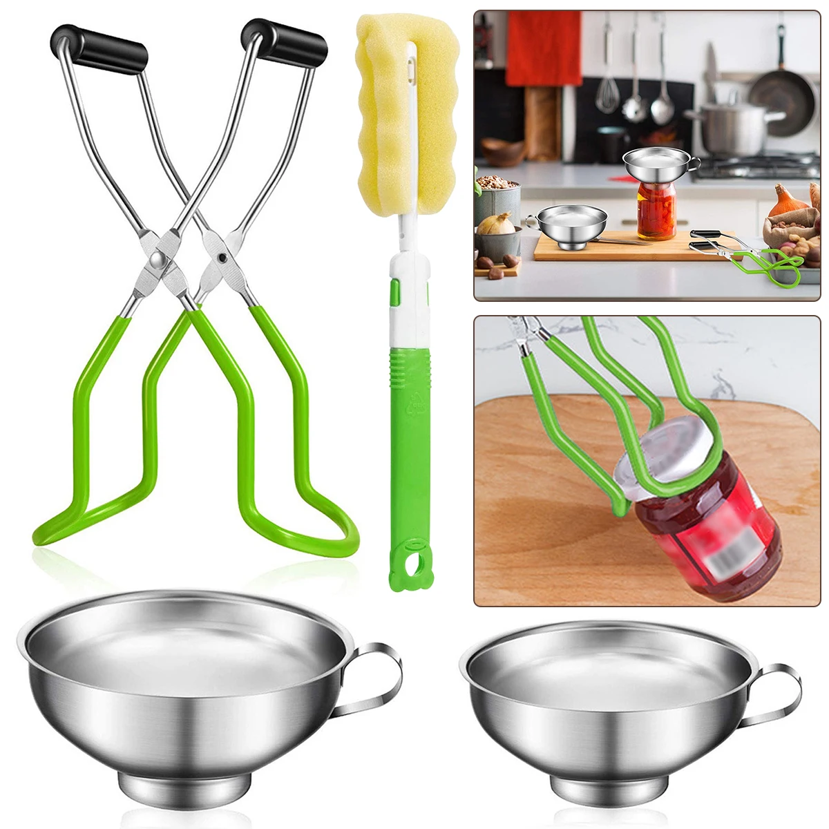 4Pcs Canning Funnel Stainless Steel Canning Jar Lifter with Grip Handle and Cleaning Brush Anti-slip Anti-scalding Canning
4Pcs Canning Funnel Stainless Steel Canning Jar Lifter with Grip Handle and Cleaning Brush Anti-slip Anti-scalding Canning