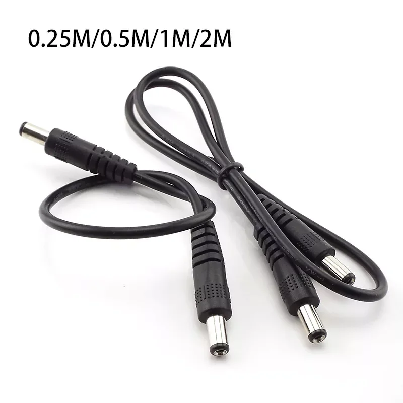 

12V 3A DC male to male Power supply diy cord cable 5.5 x 2.1mm Male CCTV Adapter Connector Power Extension Cords 0.5M/1M/2M