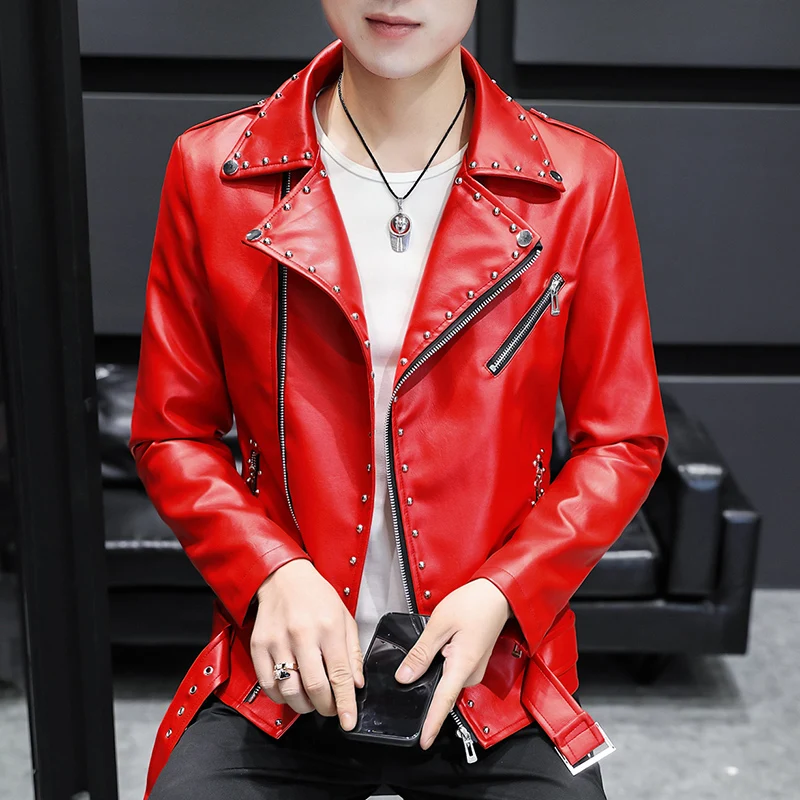 Autumn and Winter New Willow Nail Leather Jacket Men's Korean Trim Motorcycle Suit Personality Inclined Zipper PU Short Jacket
Autumn and Winter New Willow Nail Leather Jacket Men's Korean Trim Motorcycle Suit Personality Inclined Zipper PU Short Jacket