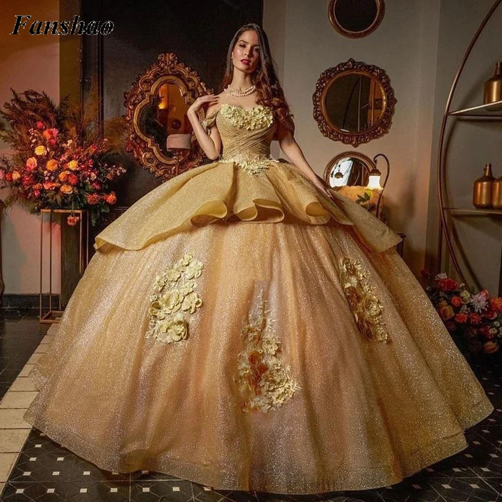 Fanshao wd247 Flowers Quinceanera Dress Glittering Tulle Off Shoulder Vestidos De 15 Anos Birthday Ball Gown Party Wear
Fanshao wd247 Flowers Quinceanera Dress Glittering Tulle Off Shoulder Vestidos De 15 Anos Birthday Ball Gown Party Wear