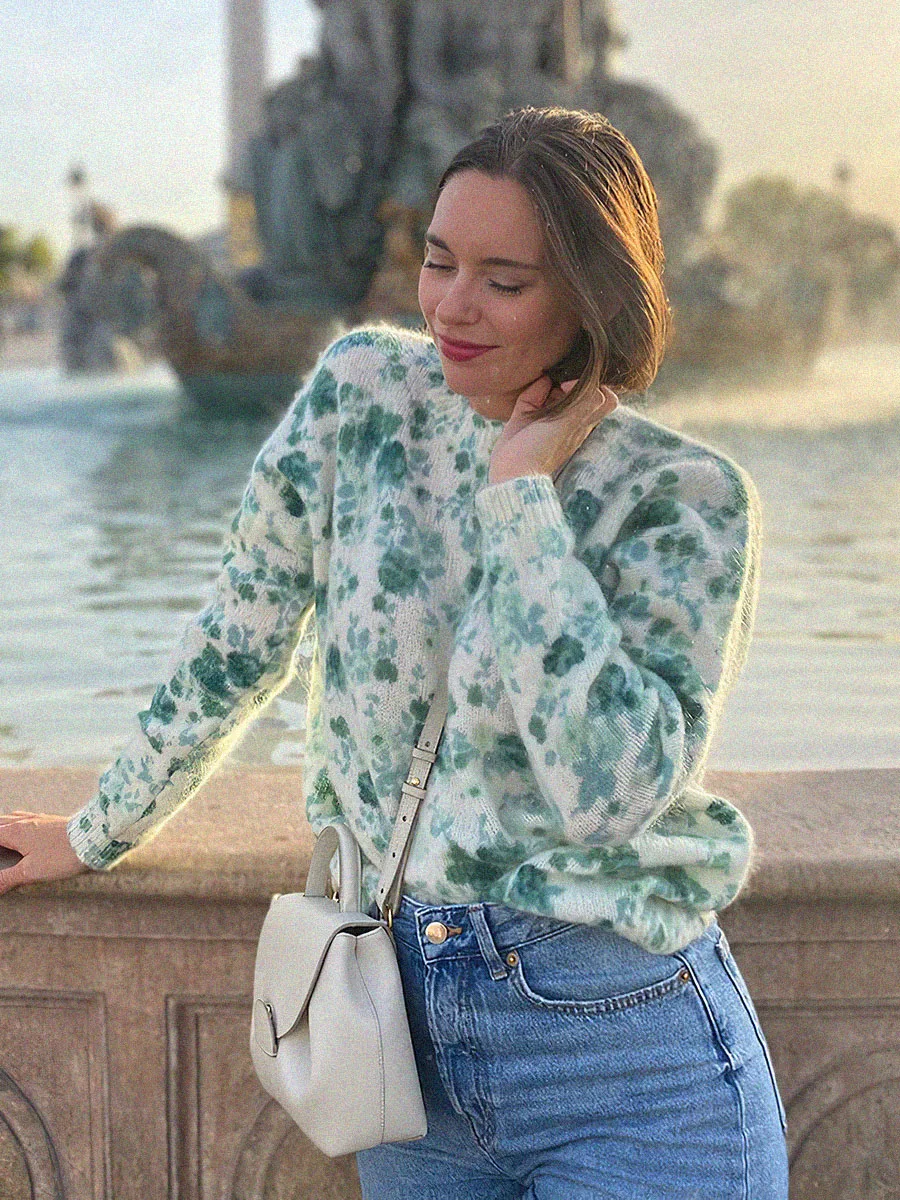 Green Flower Print Sweater Pull Woman Winter Round Neck Long Sleeve Kid Mohair Pullover Tops Female Eleagnt Casual Jumper 2022
Green Flower Print Sweater Pull Woman Winter Round Neck Long Sleeve Kid Mohair Pullover Tops Female Eleagnt Casual Jumper 2022
