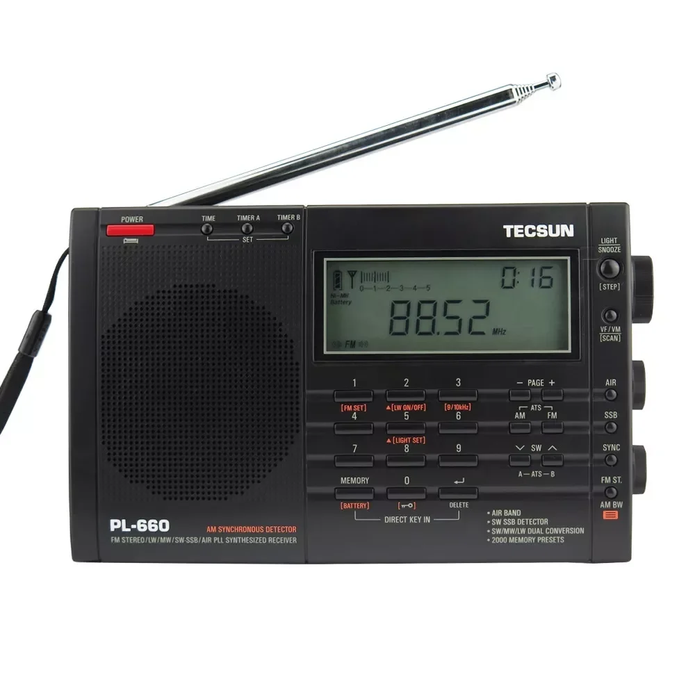 PL-660 Airband Radio High Sensitivity Receiver FM/MW/SW/LW Digital Tuning Stereo with Loud Sound and Wide Receiving Range
PL-660 Airband Radio High Sensitivity Receiver FM/MW/SW/LW Digital Tuning Stereo with Loud Sound and Wide Receiving Range