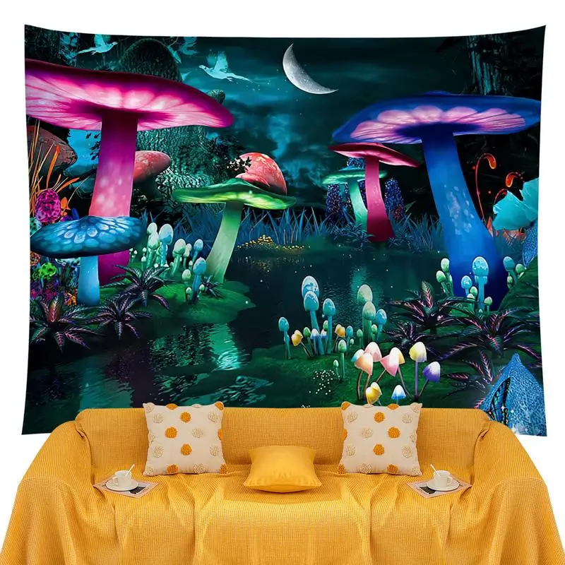 

Mushroom Tapestry Decoration Trippy Tapestry Art Wall Decor For Room Wall Hangings Space Fantasy Plant For Bedroom Living Room