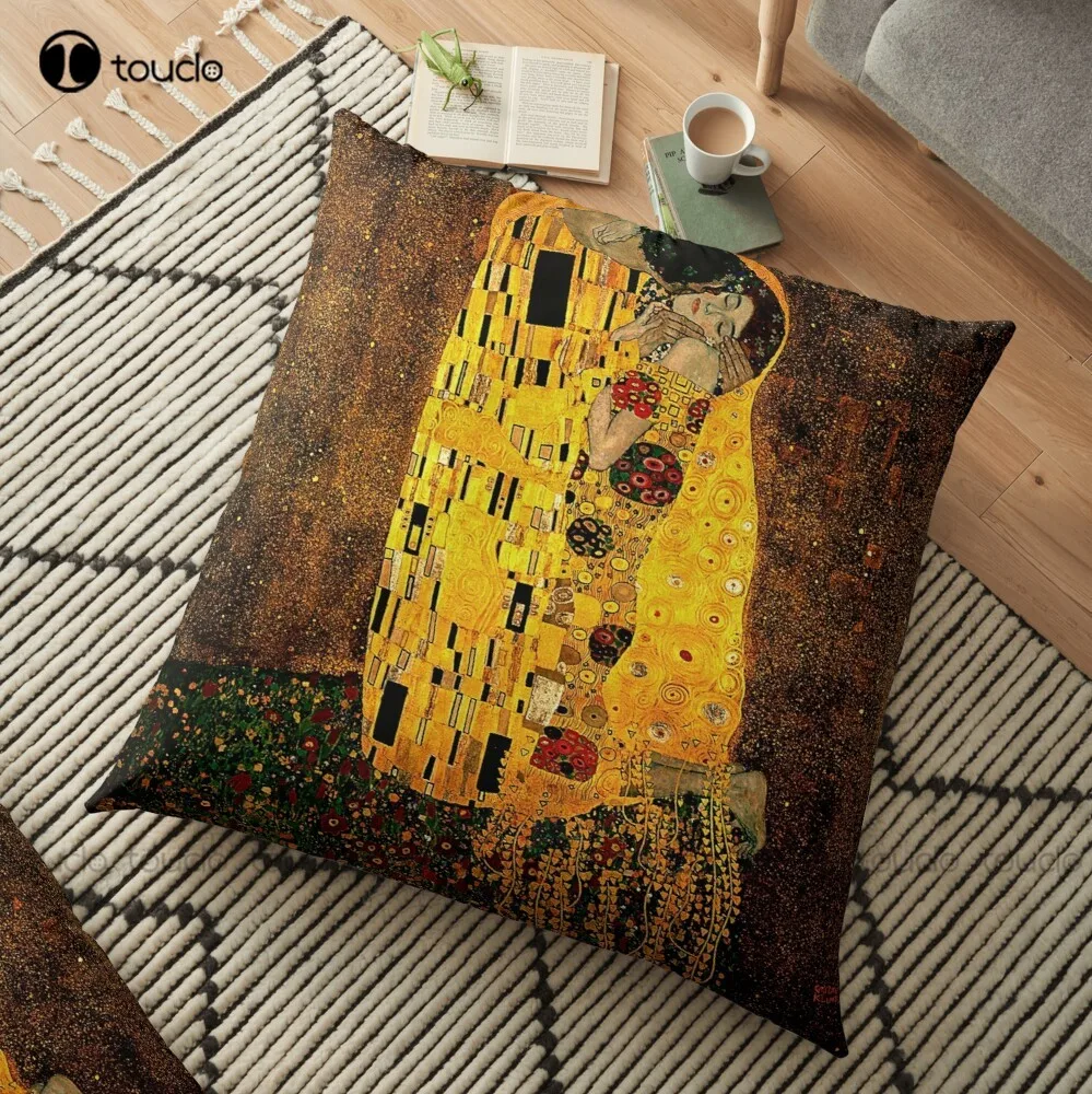 

Gustav Klimt The Kiss Throw Pillow Linum Pillows Couch Polyester Linen Printed Zip Decor Pillow Case Home Hotel Fashion Bedroom