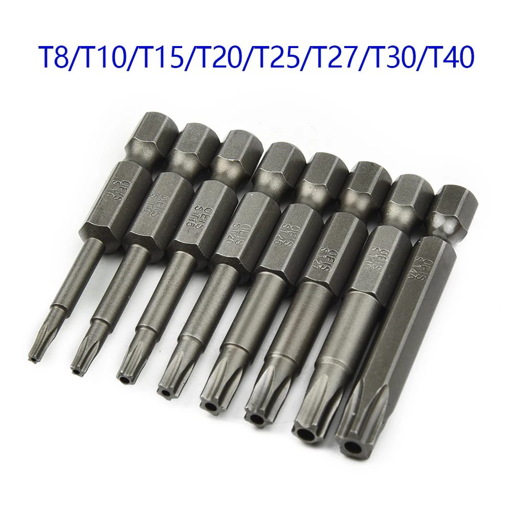 8Pcs Torx Screwdriver Bits 1/4 Hex Shank Five-Point Security Magnetic Screw Bits Drill Bits Set Hand Tools T8-T40 50mm
8Pcs Torx Screwdriver Bits 1/4 Hex Shank Five-Point Security Magnetic Screw Bits Drill Bits Set Hand Tools T8-T40 50mm