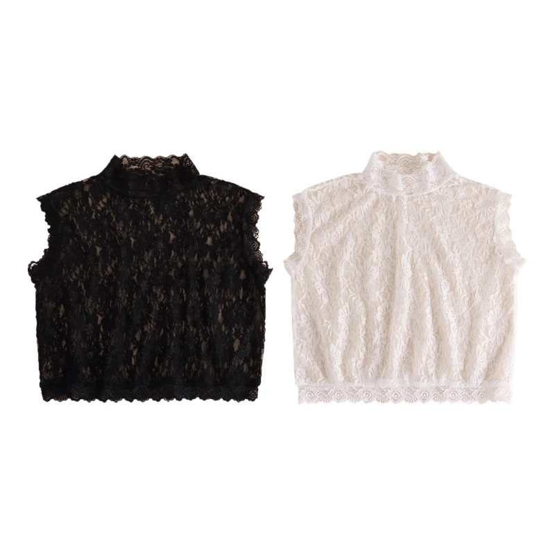 Korean Style Women Floral Lace False Collar Vintage Turtleneck Sleeveless Half Shirt Blouse Pullover Underwear Dickey
Korean Style Women Floral Lace False Collar Vintage Turtleneck Sleeveless Half Shirt Blouse Pullover Underwear Dickey