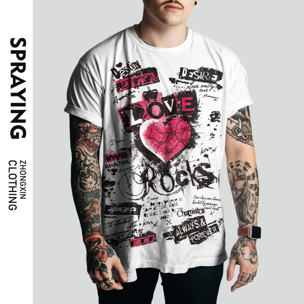 Summer New High Street European and American Retro Angel Cool Personality White T-shirt Fashion Love Text Unisex Short Sleeve
Summer New High Street European and American Retro Angel Cool Personality White T-shirt Fashion Love Text Unisex Short Sleeve