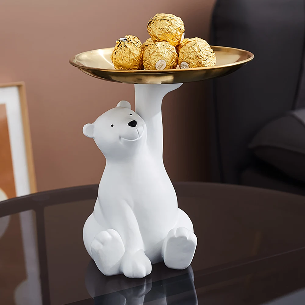 Creative White Bear Statue Storage Tray Nordic Home Decor Living Room Table Decoration Snacks Storage Tray Decoration Crafts 
Creative White Bear Statue Storage Tray Nordic Home Decor Living Room Table Decoration Snacks Storage Tray Decoration Crafts